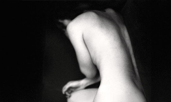 black & white photo of a female nude